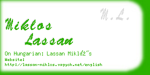 miklos lassan business card